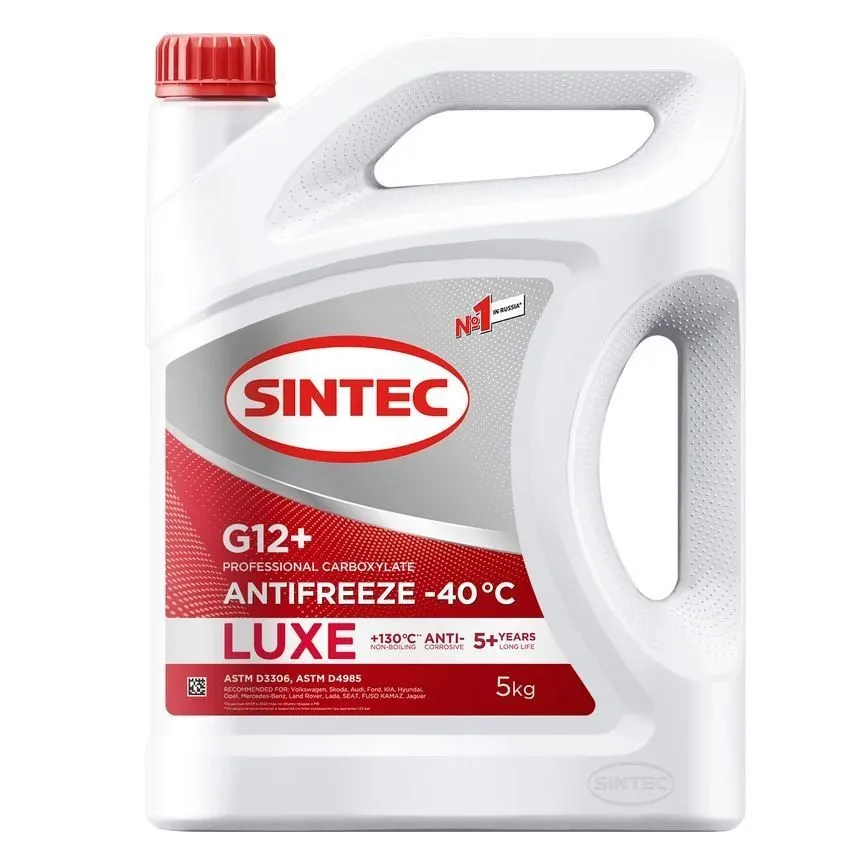 Антифриз  Sintec LUXE G12+ готовый -40 красный 5 кг 614503