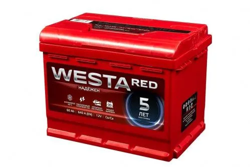 WESTA Red 6СТ-60VL 60Ач 640А, ПП, стандартные клеммы