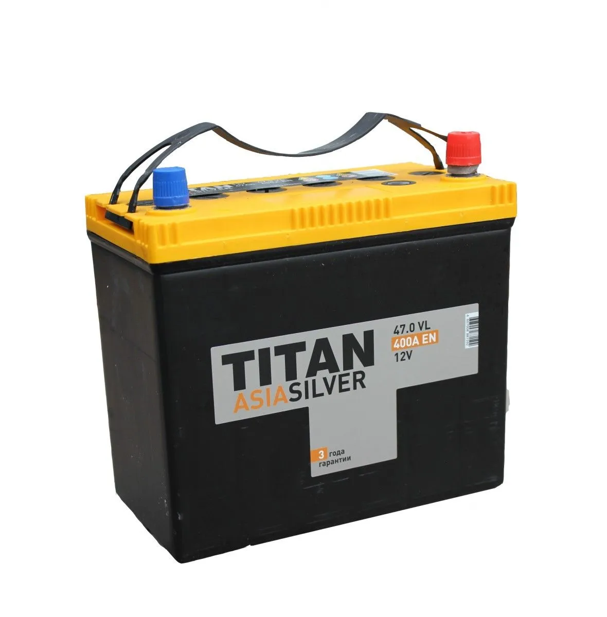 TITAN Asia 47R+ 47Ач 400А, ОП, тонкие клеммы