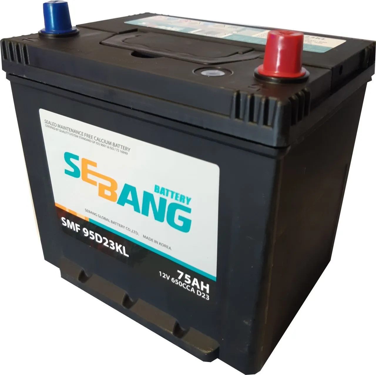 Sebang SMF 95D23KL 75Ач 650А, ОП, стандартные клеммы