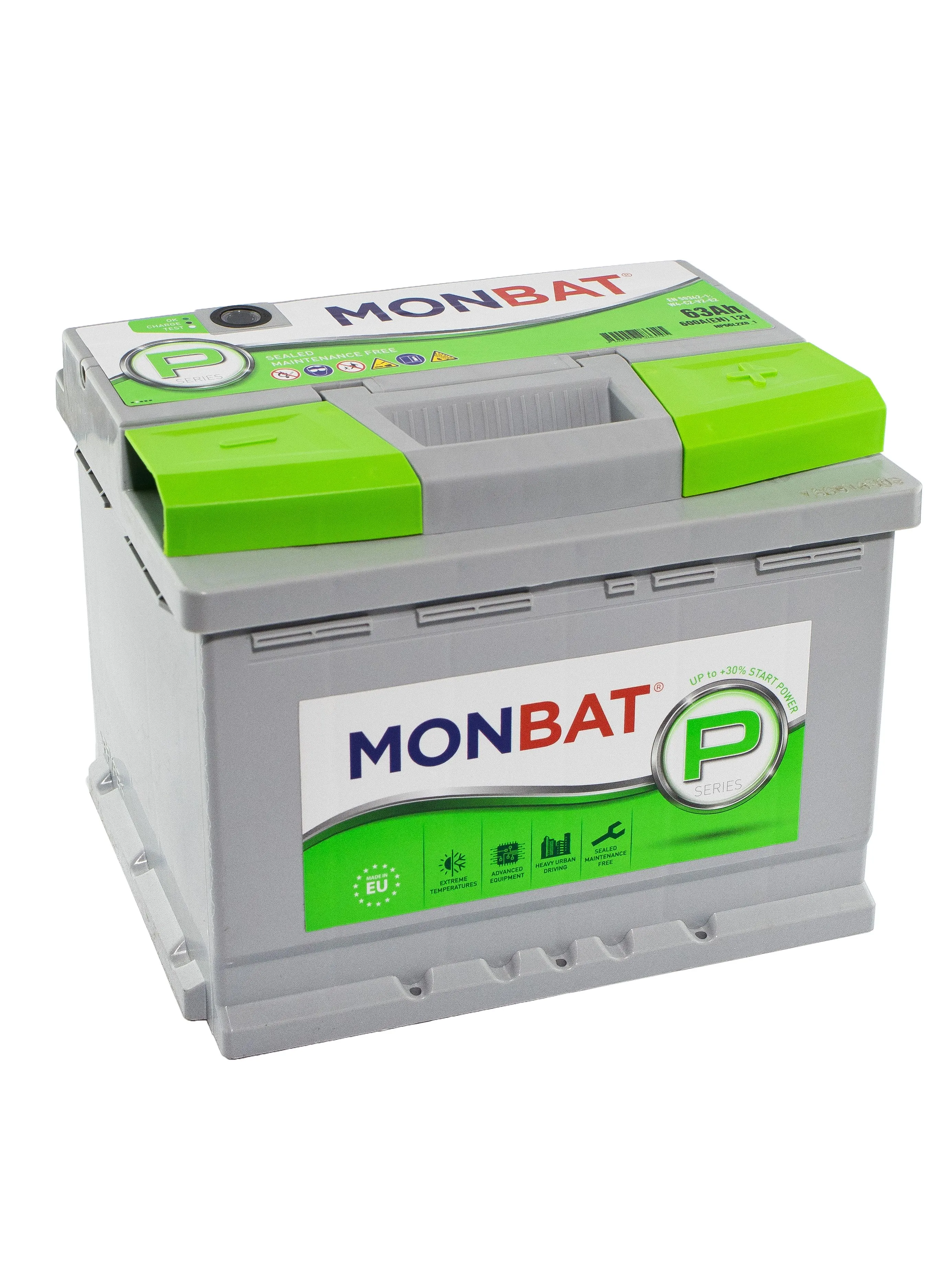 MONBAT "P" HIGH PERFORMANCE RANGE (SMF) 63Ач 600А, ОП, стандартные клеммы