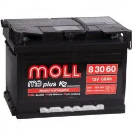 Moll M3 Plus 12V-60Ah R 60Ач 550А, ОП, стандартные клеммы