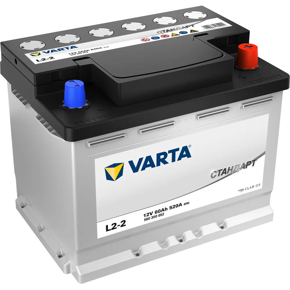 Varta Стандарт L2-2 60Ач 520 A 560300052, ОП, стандартные клеммы