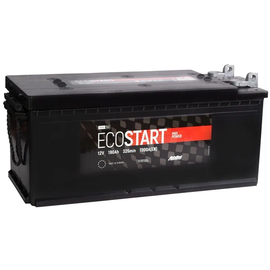Ecostart 6CT-190 190Ач 1300А болт, ПП, клеммы под болт
