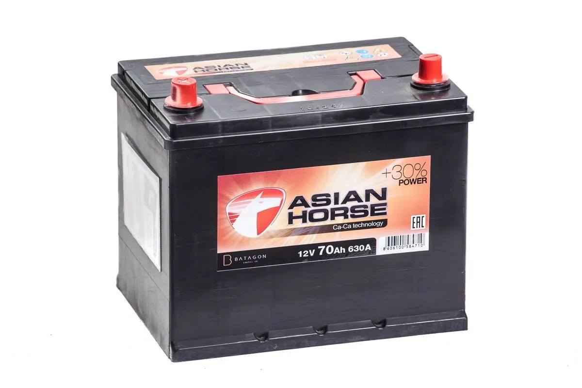 Asian Horse 6СТ-70.1 70Ач 630А, ПП, стандартные клеммы