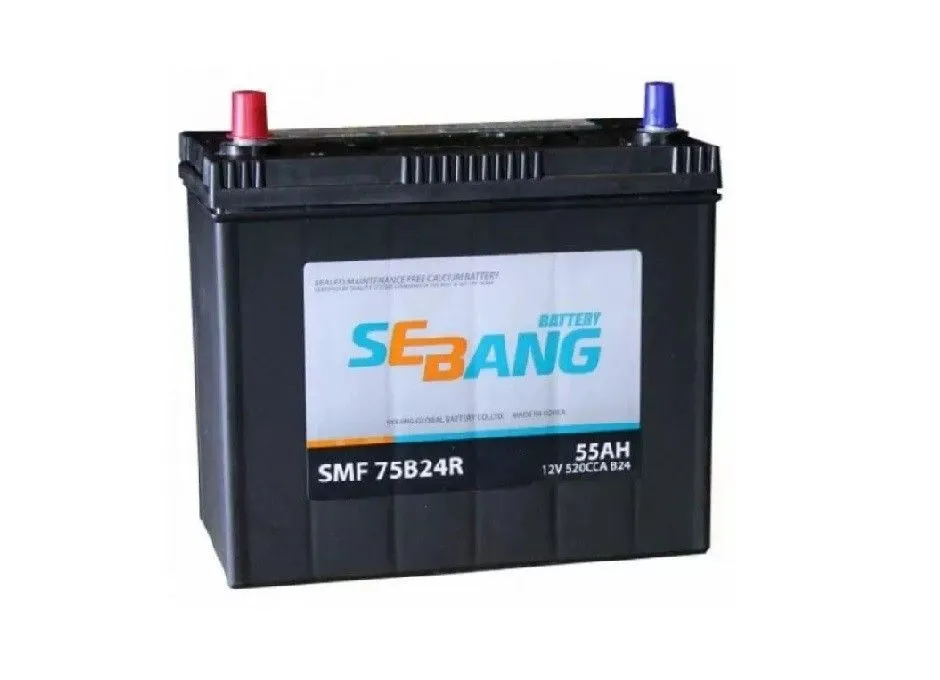 Sebang SMF 75B24R 55Ач 520А, ПП, тонкие клеммы