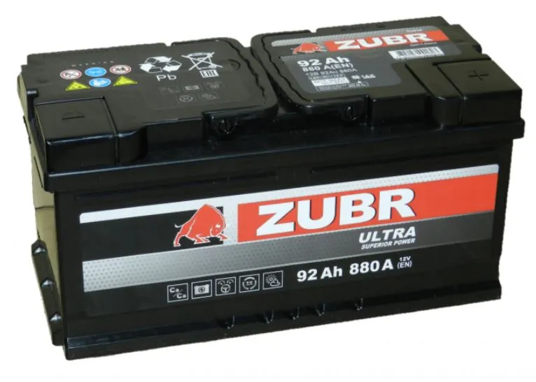 Zubr Ultra 92Ач 880А, ОП, стандартные клеммы