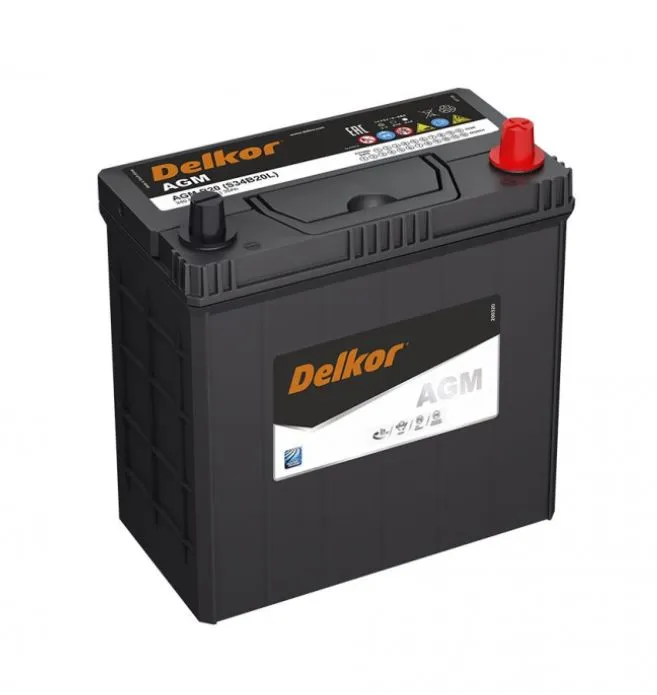 Delkor AGM S34B20L 35 Ач 340А, ОП, тонкие клеммы