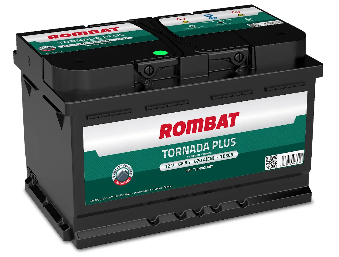 Rombat Tornada Plus TB366 66Ач 620А, ОП, стандартные клеммы