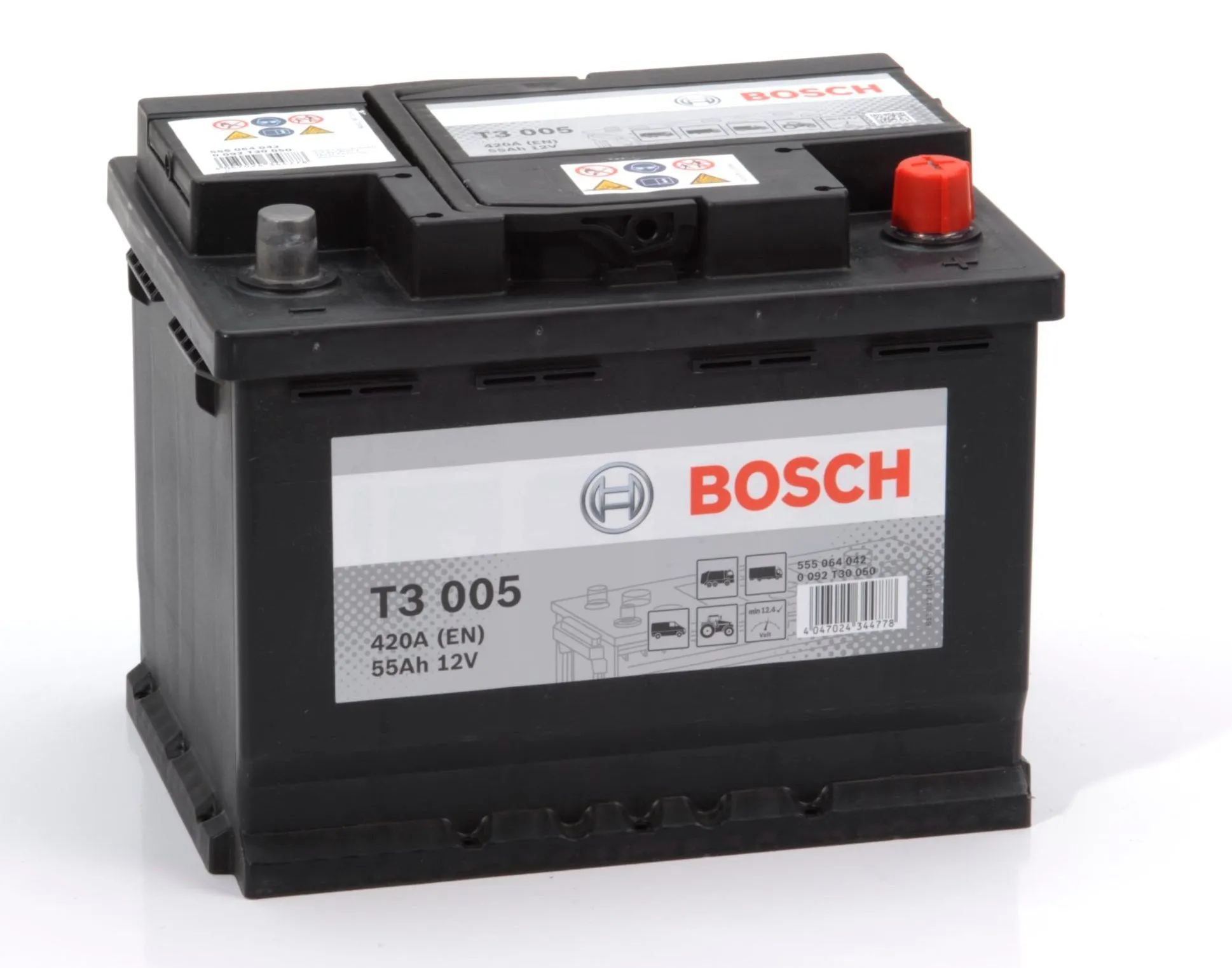 Bosch Т3 005 55Ач 420А 0 092 T30 050, ОП, стандартные клеммы