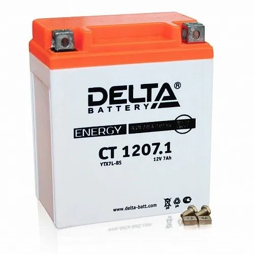 Delta CT 1207.1 YTX7L-BS 7Ач 100А, ОП, клеммы под болт