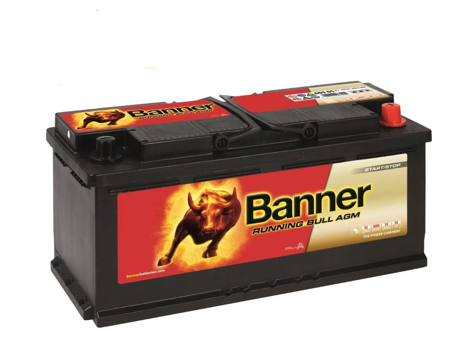 BANNER RUNNING BULL AGM 105Ач 950А, обратная полярность, стандартные клеммы