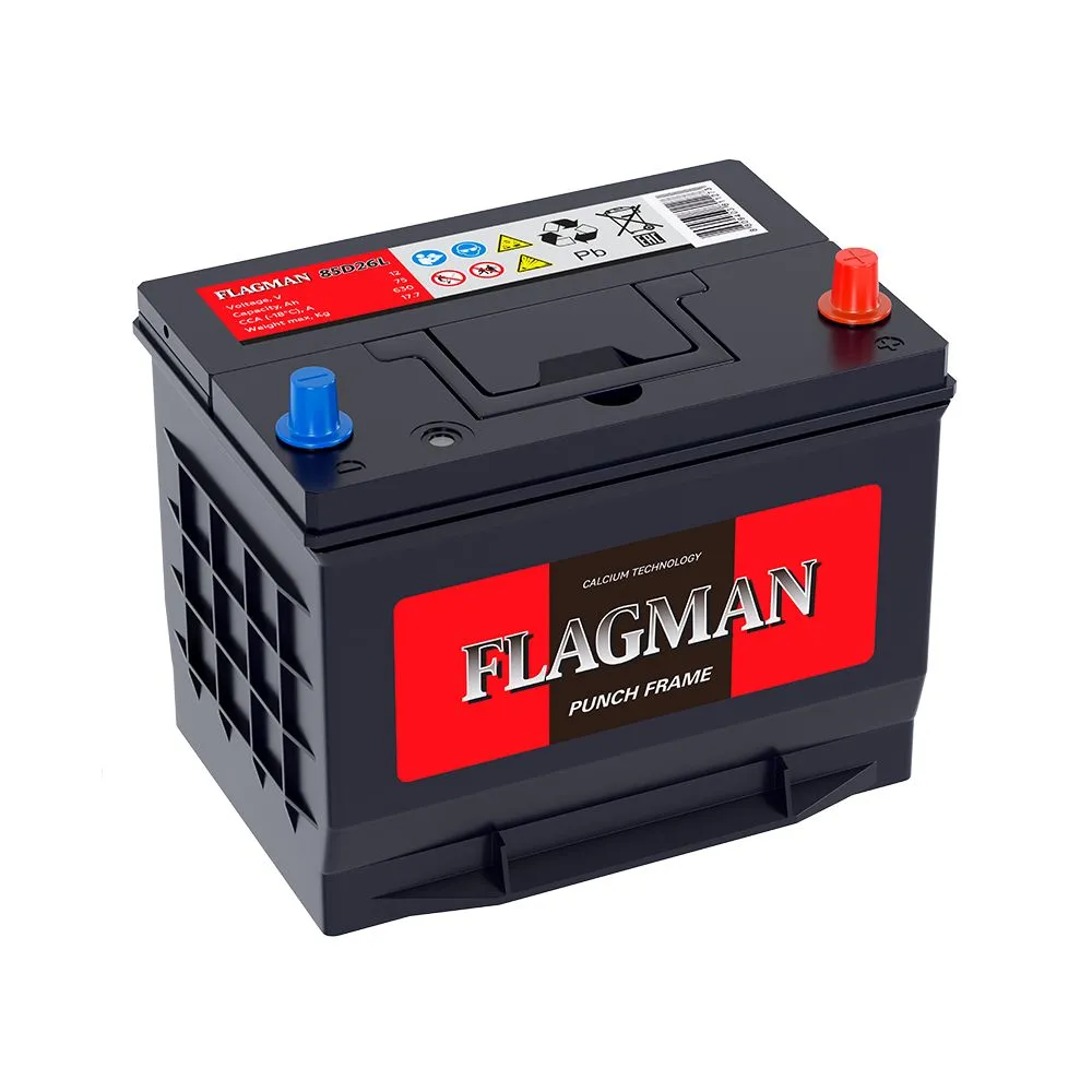 Аккумулятор Flagman 85D26L 75Ач 630А, ОП, стандартные клеммы