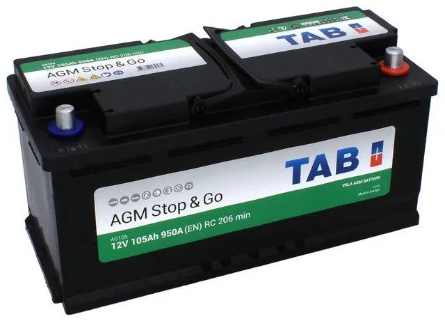 Tab AGM Stop&Go 105Ач 950А 213105, ОП, стандартные клеммы