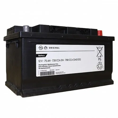 GM ORIGINAL (95527532) 75Ач 720А, ОП, стандартные клеммы