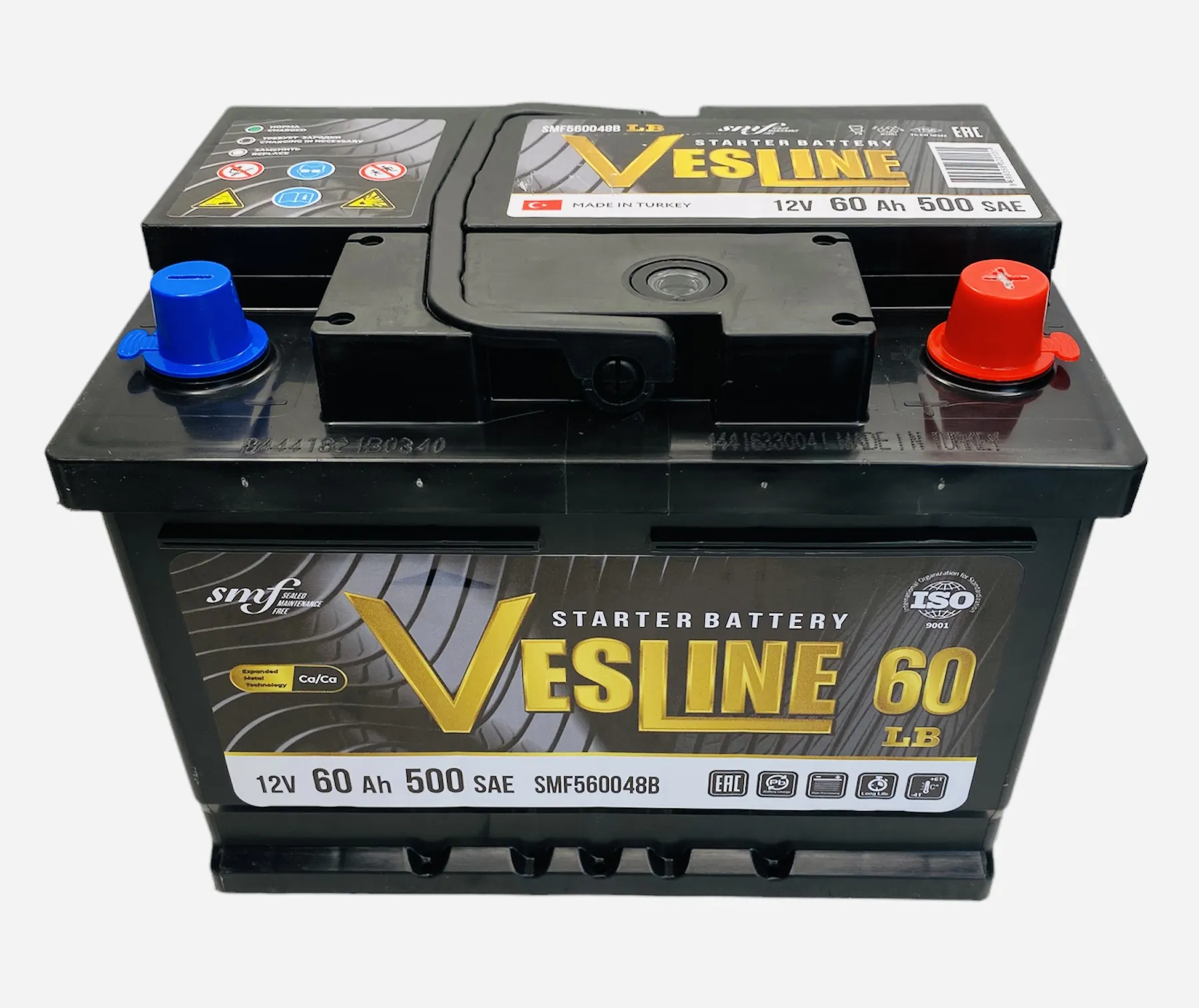 VESLINE 60Ач 480А низкий, ОП, стандартные клеммы