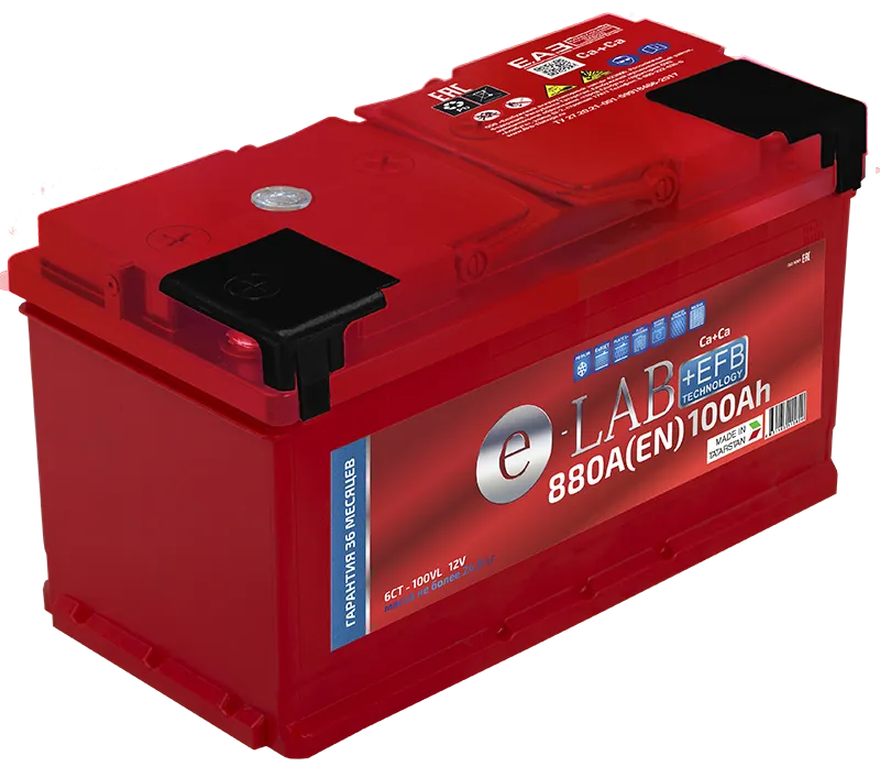 E-LAB EFB 100Ач 880А, ПП, стандартные клеммы