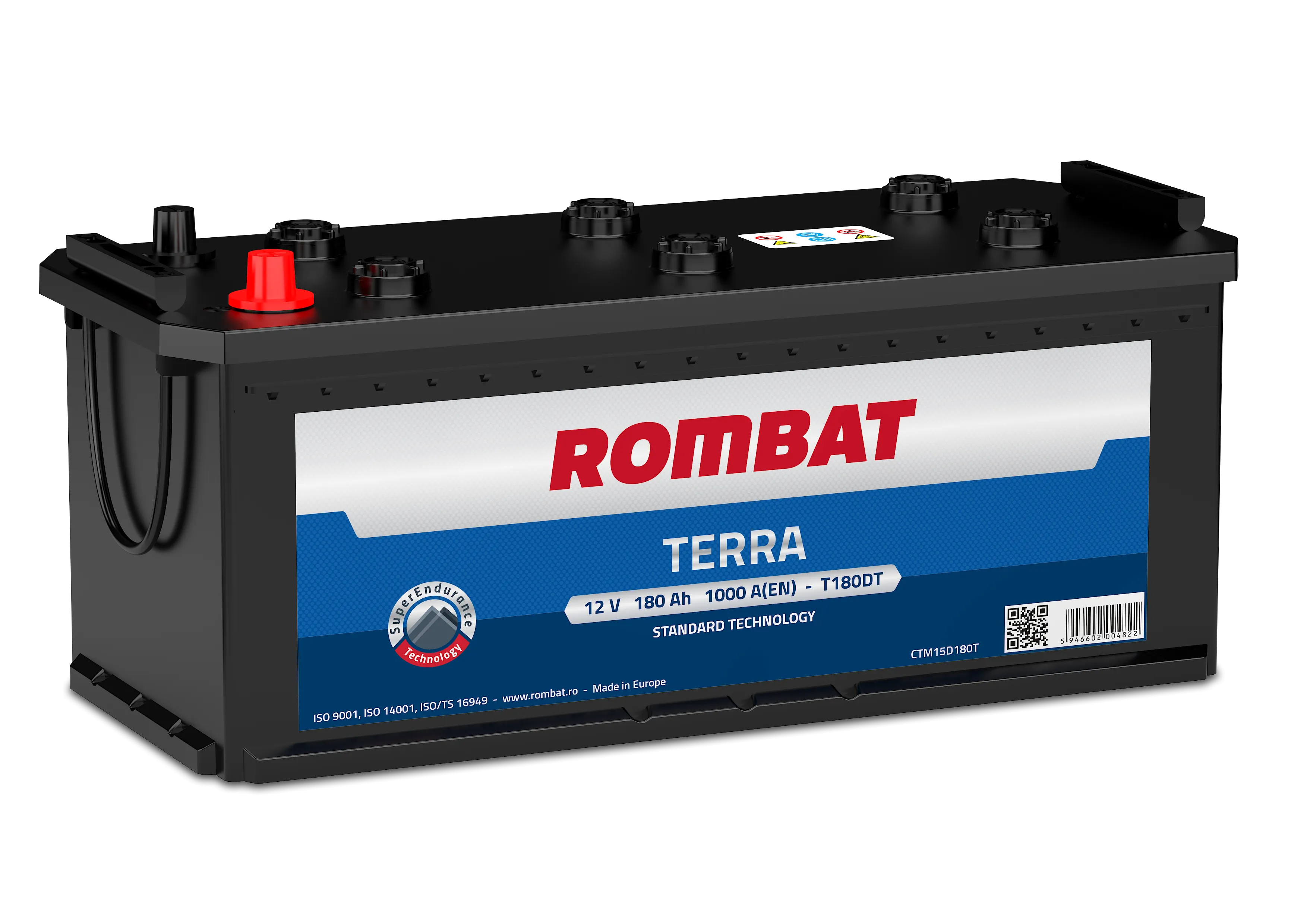 Rombat T180DT 180Ач 1000А, ПП, стандартные клеммы