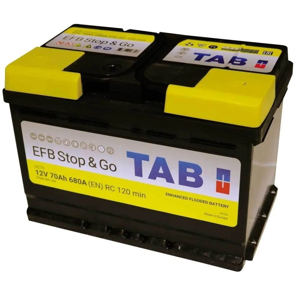 Tab EFB Stop&Go 70Ач 680А 212070 57088 SMF, ОП, стандартные клеммы