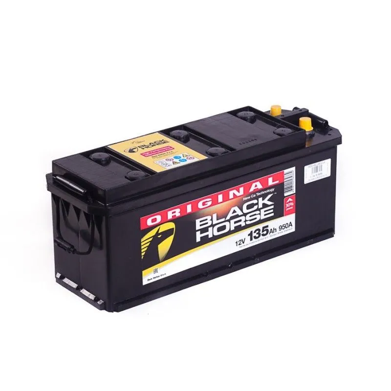 Black Horse 6СТ-135 евро.конус 135Ач 950А, ОП, стандартные клеммы