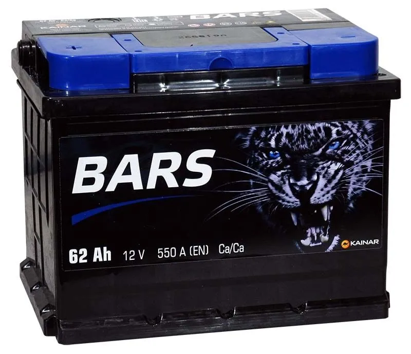 Bars 62Ач 550А, ПП, стандартные клеммы
