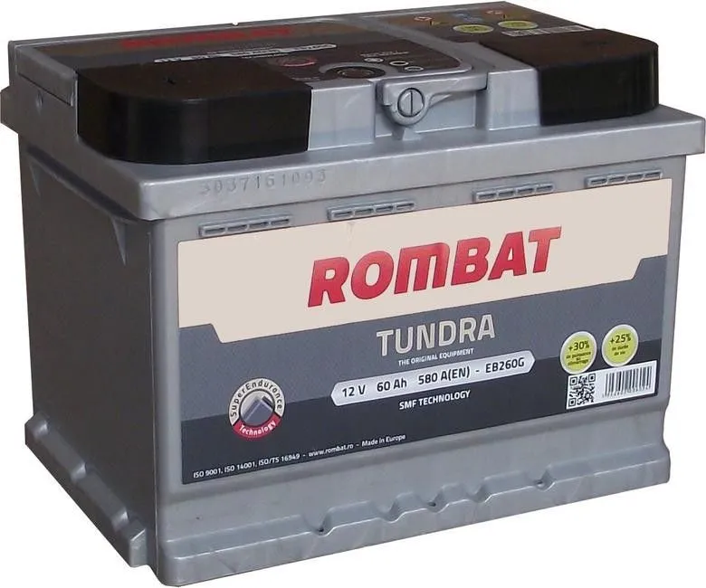 Rombat Tundra EB260G 60Ач 580А, ПП, стандартные клеммы