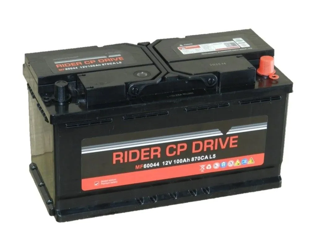 RIDER 100 Ач 870 А ОП (60044), обратная полярность, стандартные клеммы