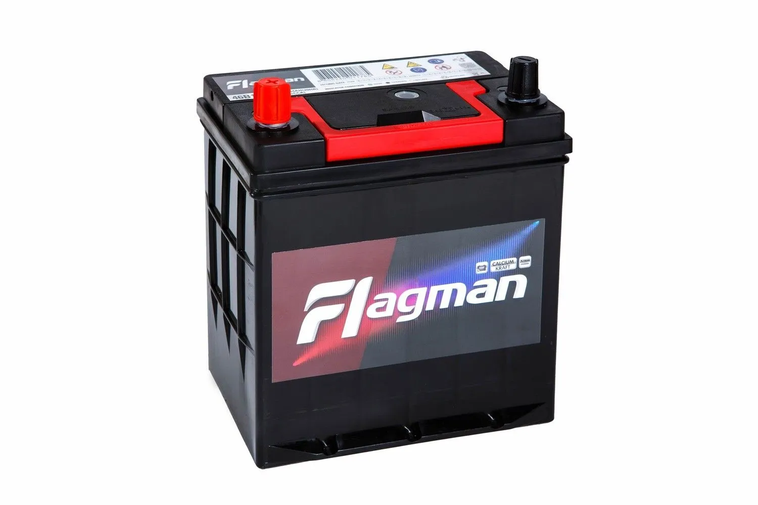 Flagman 46B19R 44Ач 400А, ПП, тонкие клеммы