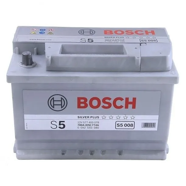 Bosch Silver Plus S5 008 77Ач 780А 0 092 S50 080, ОП, стандартные клеммы