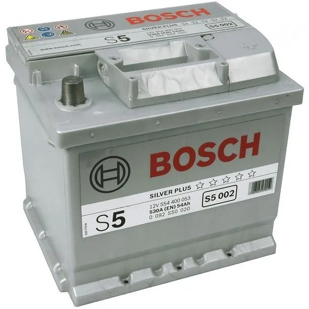 Bosch Silver Plus S5 002 54Ач 530А 0 092 S50 020, ОП, стандартные клеммы