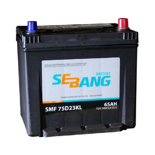 Sebang SMF 75D23KL 65Ач 580А, ОП, стандартные клеммы