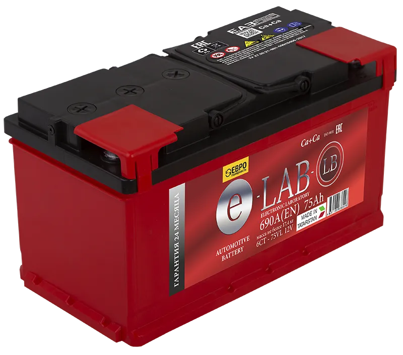 E-LAB LB 75Ач 690А, ОП, стандартные клеммы