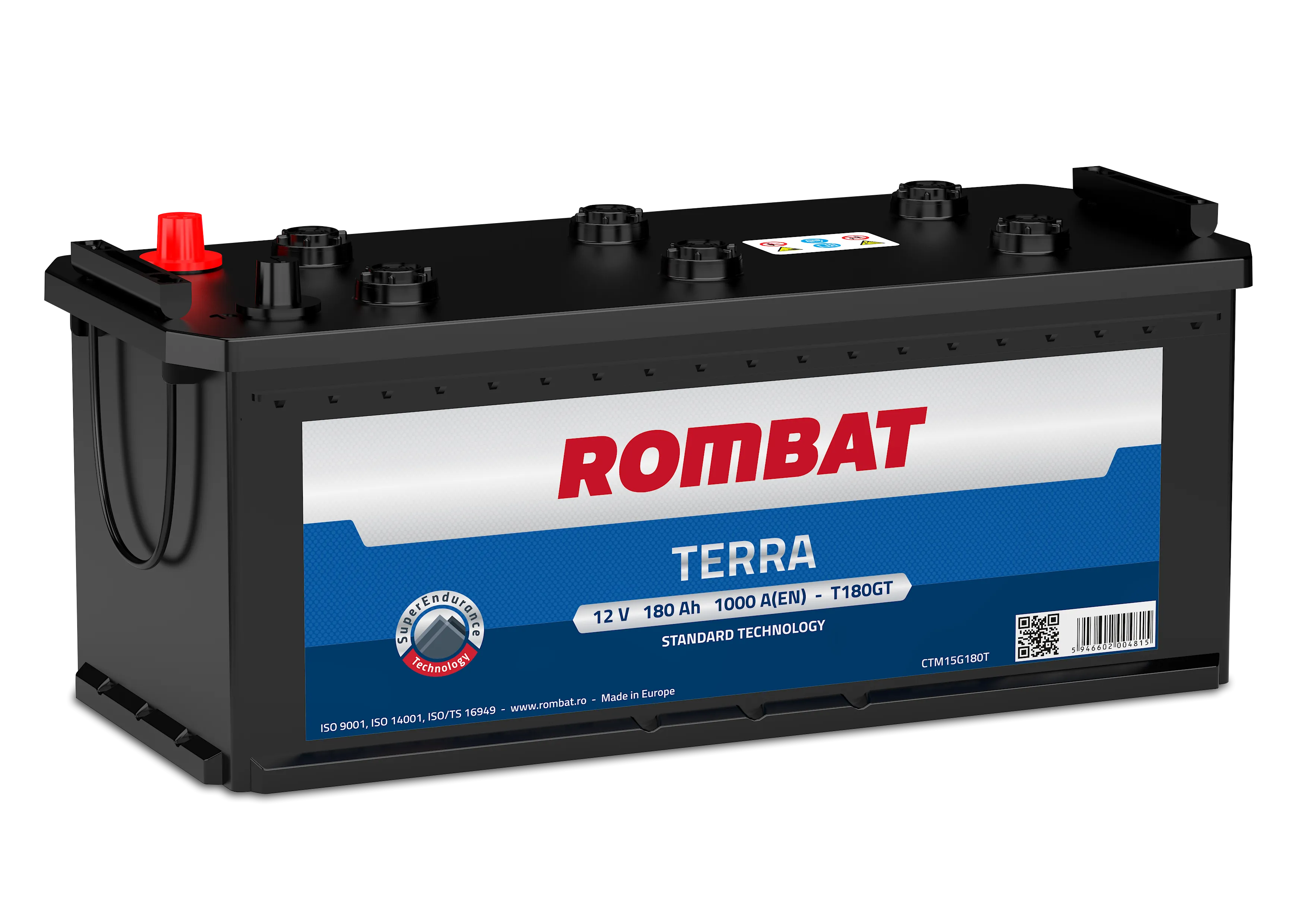 Rombat T180G 180Ач 1000А, ОП, стандартные клеммы