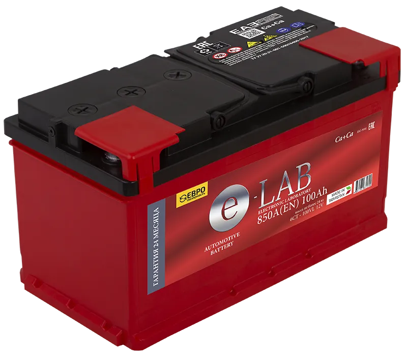 E-LAB 100Ач 850А, ОП, стандартные клеммы