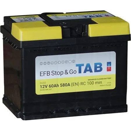Tab EFB Stop&Go 60Ач 580А 212060 56088 SMF, ОП, стандартные клеммы