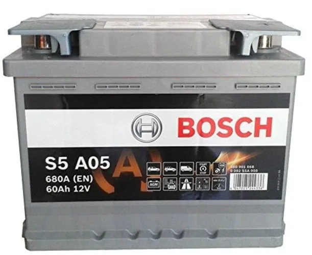 Bosch AGM S5 A05 60Ач 680А 0 092 S5A 050, ОП, стандартные клеммы