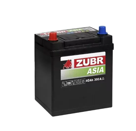 Zubr Asia 40Ач 300А, ПП, тонкие клеммы