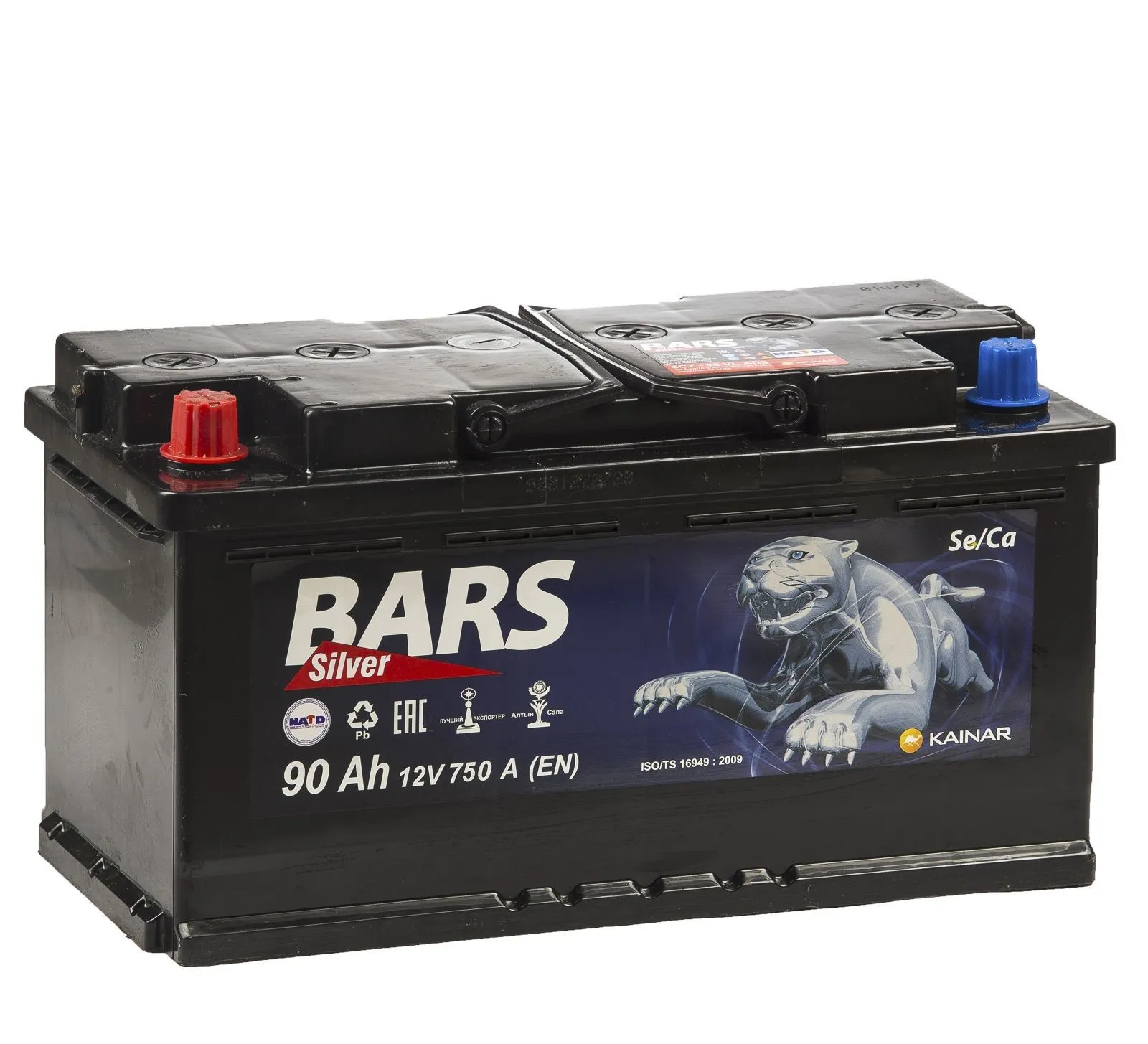 Bars 90Ач 750А, ПП, стандартные клеммы