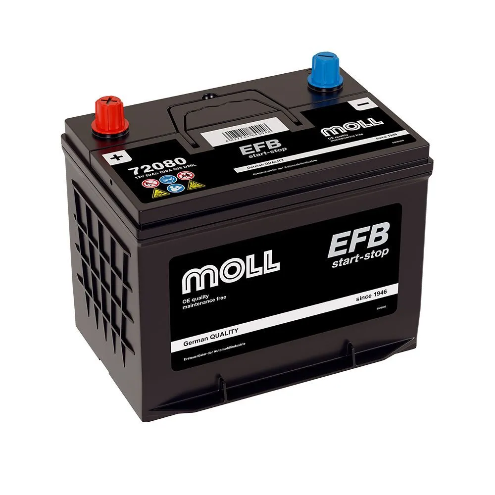 MOLL EFB Asia 80Ач 800А (72080), ОП, стандартные клеммы