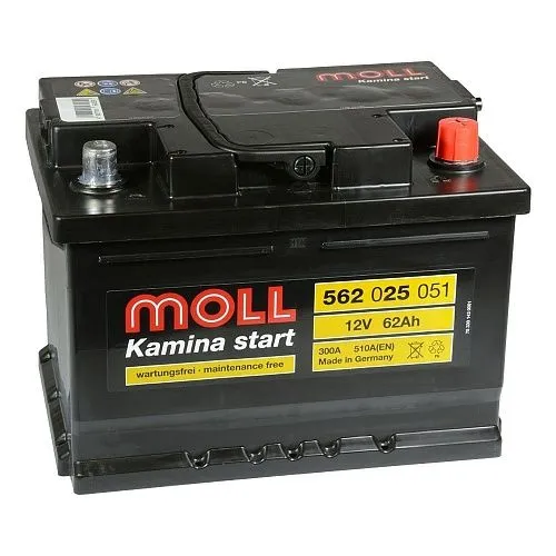 Moll Kamina Start 62SR низкий 510A (562 025 051) 62Ач 510А, ОП, стандартные клеммы