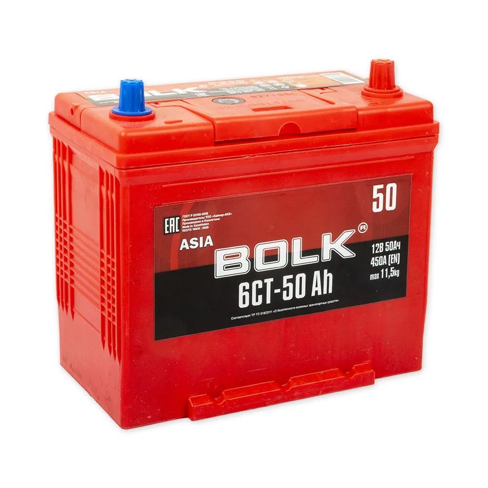 Bolk Asia 50Ач 540А, ОП, тонкие клеммы