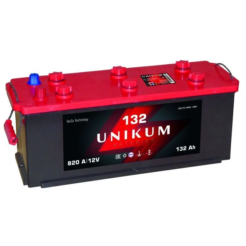 UNIKUM 132Ач 820A, ПП, стандартные клеммы