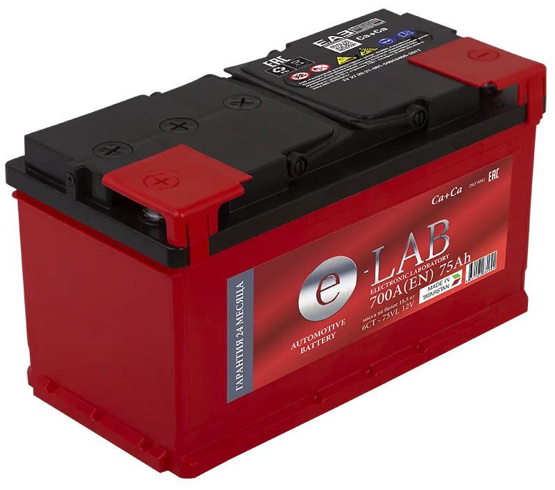 E-LAB 75Ач 700А, ПП, стандартные клеммы