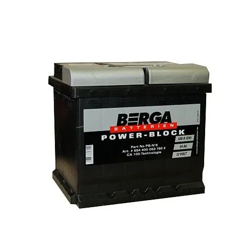 Berga PB-N6 54Ач 530А 554 400 053, ОП, стандартные клеммы