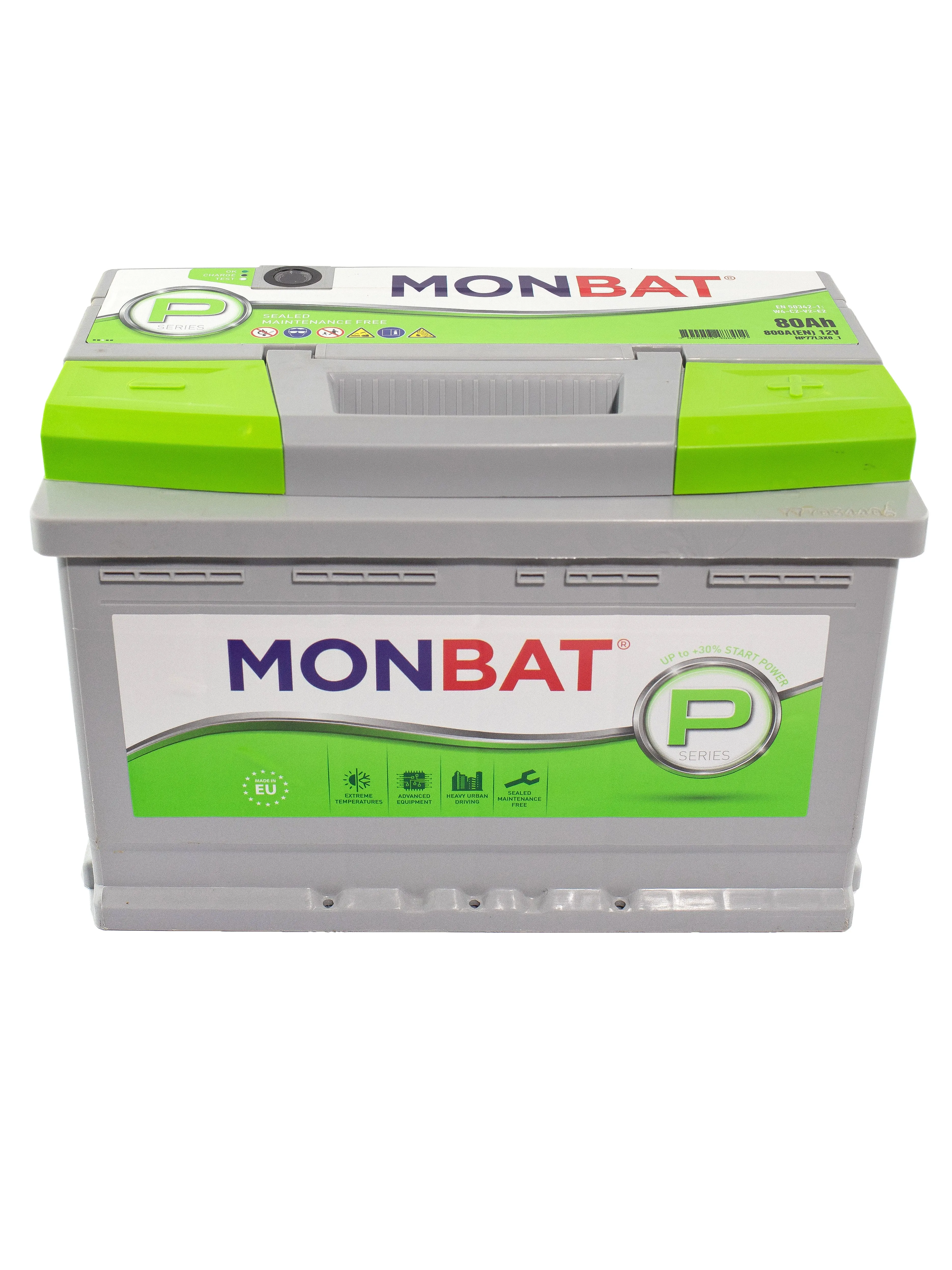 MONBAT "P" HIGH PERFORMANCE RANGE (SMF) 80Ач 800А, ОП, стандартные клеммы