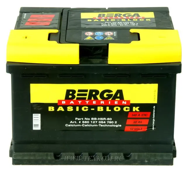 Berga BB-H5-60 60Ач 540А 560 127 054, ОП, стандартные клеммы