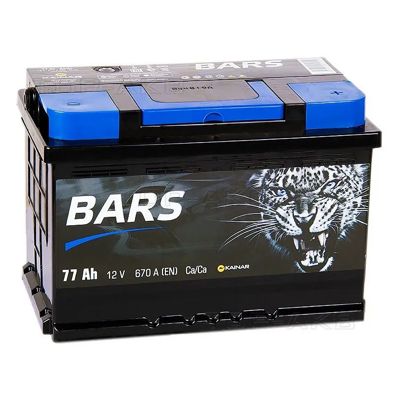 Bars 77Ач 670А, ПП, стандартные клеммы