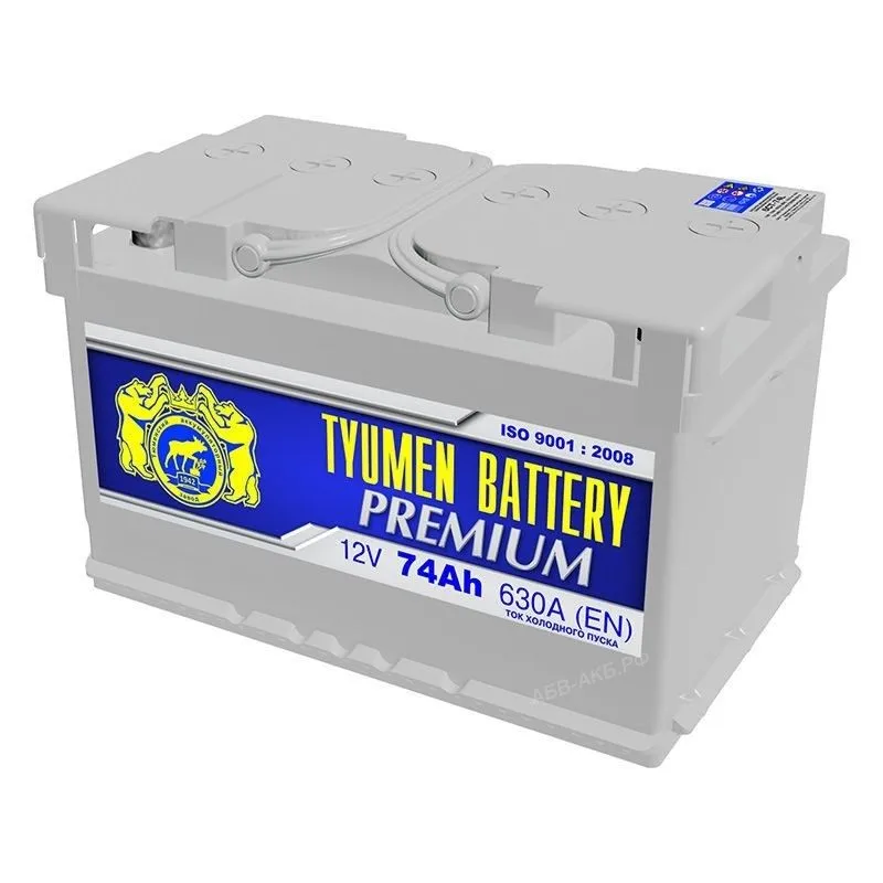 Tyumen (ТЮМЕНЬ) PREMIUM 74Ач 630А, ПП, стандартные клеммы