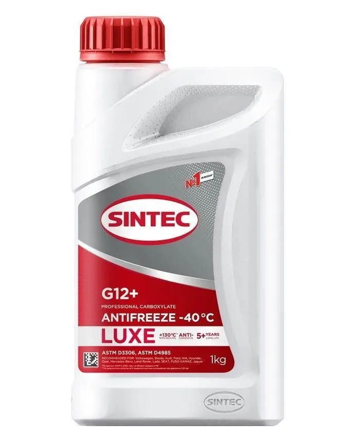 Антифриз Sintec LUXE G12+ готовый -40 красный 1 кг 990550