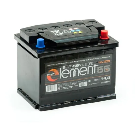 Smart Element 55Ач 450А, ОП, стандартные клеммы